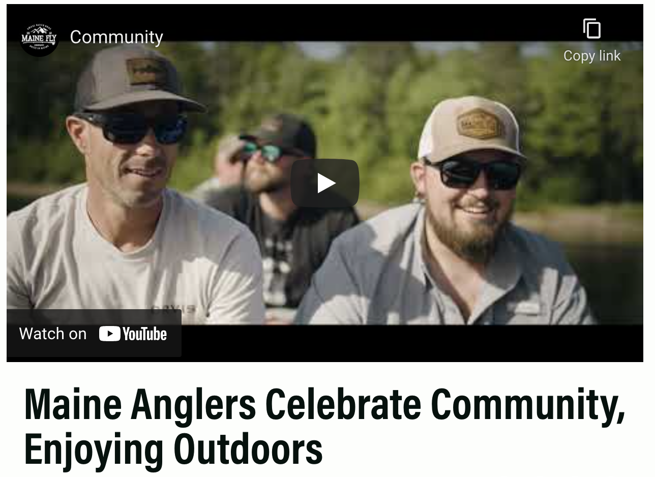A screenshot of the GearJunkie article that features the Maine Fly Company "Community" video.